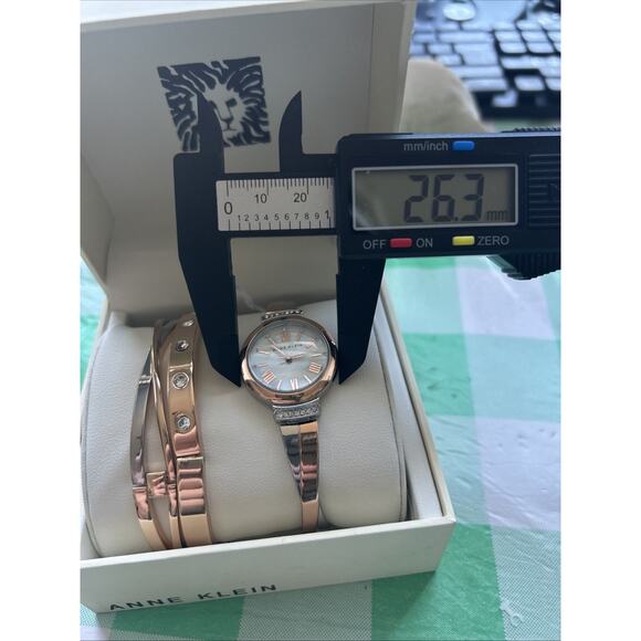Anne Klein Two Tone Bangle Watch And Bracelet Set